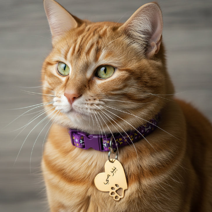 Cats Fabric QR code collar
