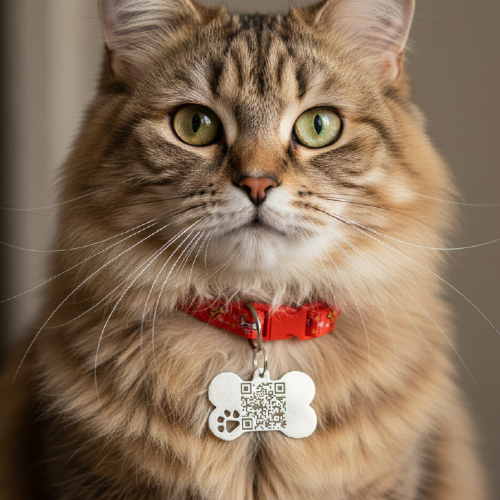 Cats Fabric QR code collar