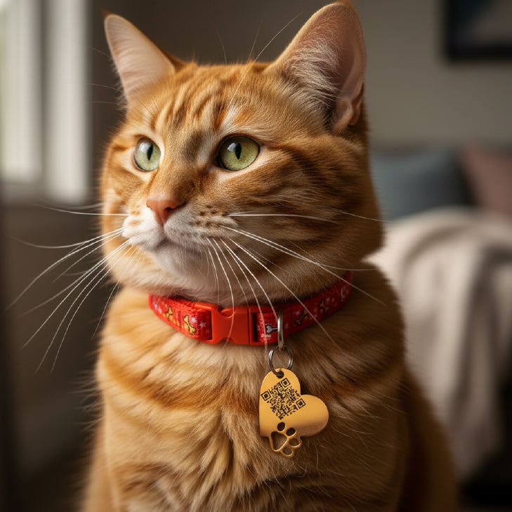 Cats Fabric QR code collar