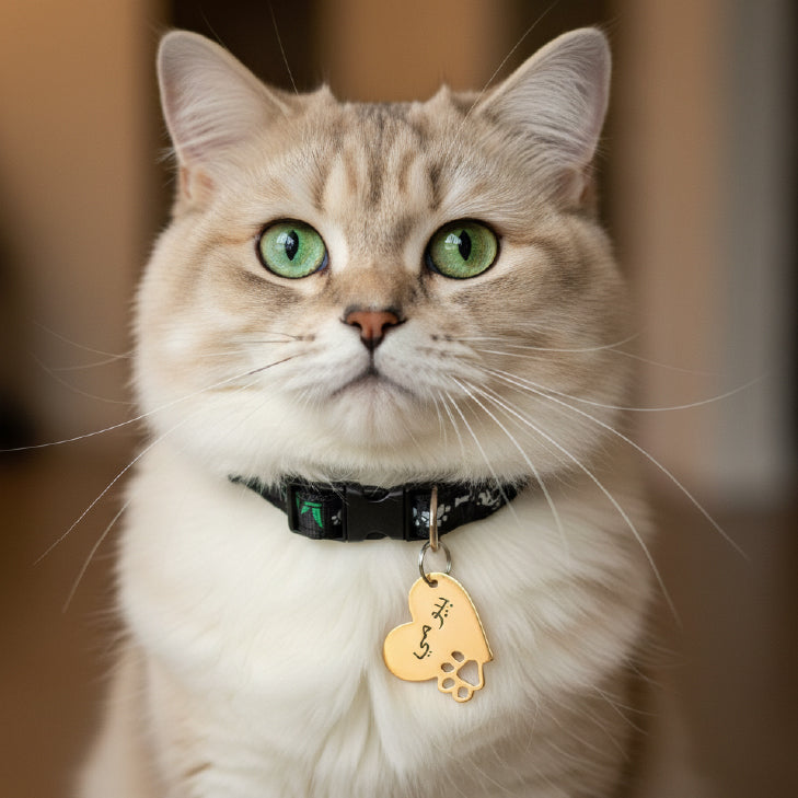 Cats Fabric QR code collar