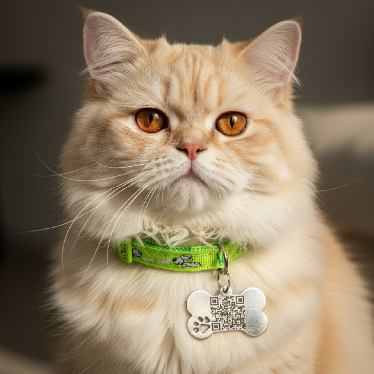 Cats Fabric QR code collar