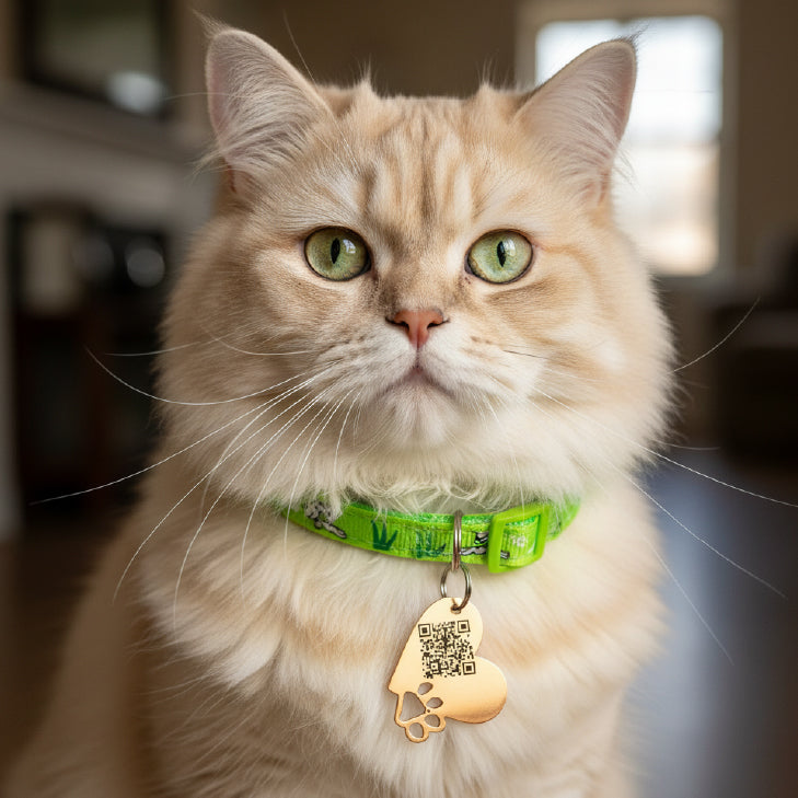 Cats Fabric QR code collar