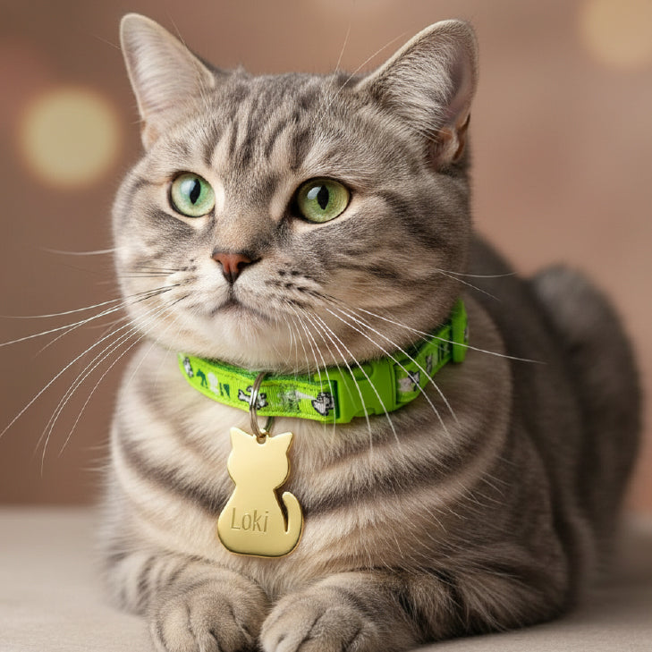 Cats Fabric QR code collar