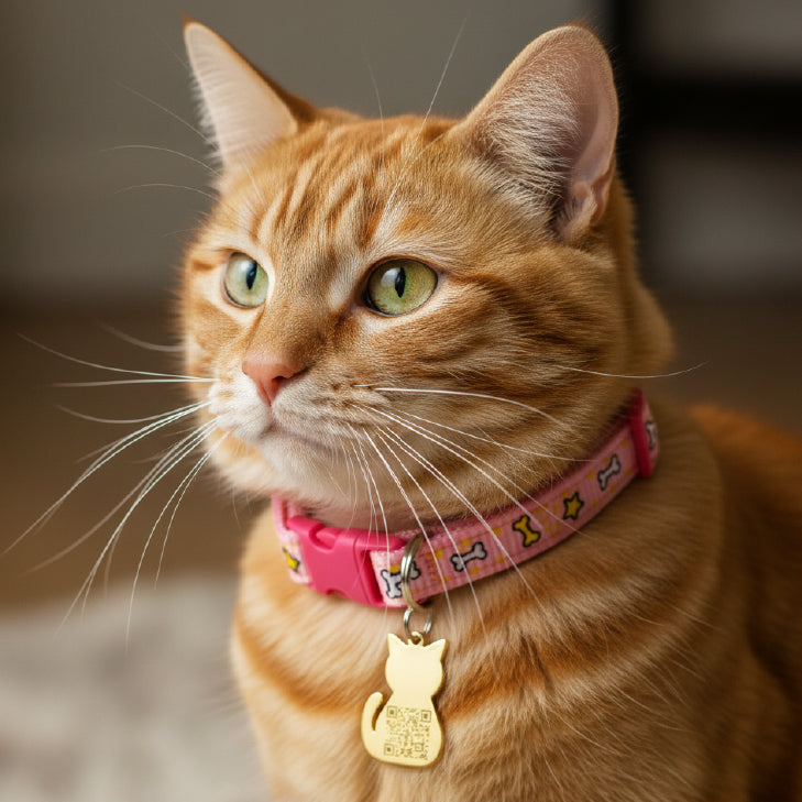 Cats Fabric QR code collar